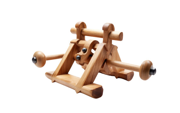 A wooden toy showcasing its simple and timeless design. Isolated on a Transparent Background PNG.