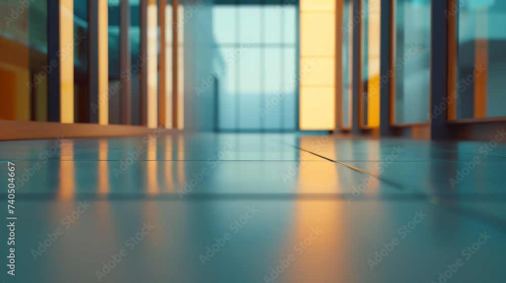 Poster empty square front of modern architectures : generative ai