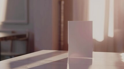 White label on the table Stand for acrylic tent card Used for Menu Bar and restaurant or put everything into it mockup : Generative AI