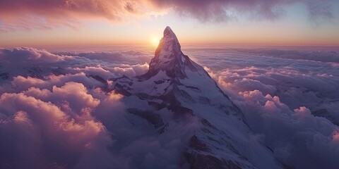 Aerial view, drone view of the Matterhorn - Powered by Adobe