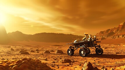 A rover on the surface of the red planet Mars  : Generative AI