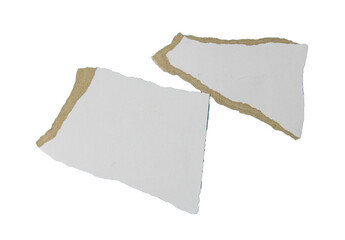 Ripped paper teared on isolated background, element of paper for advertising design