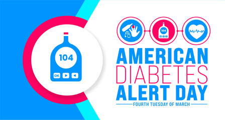 March is American Diabetes Alert Day background template. Holiday concept. use to background, banner, placard, card, and poster design template with text inscription and standard color. vector - obrazy, fototapety, plakaty
