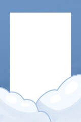 a white square in the clouds with a blue sky