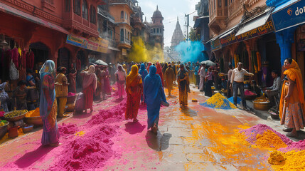 Fototapeta premium Holi, the festival of colors, India.