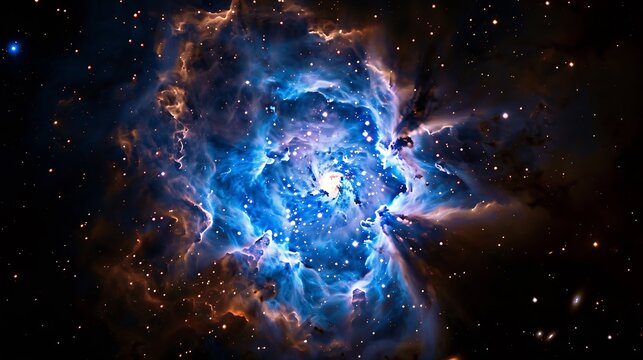 Bright blue space nebula Elements of this image  High quality photo : Generative AI