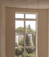 The window in the room as a background
