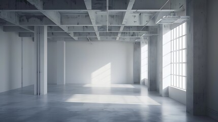 Modern empty interior in the loft style 3D rendering : Generative AI