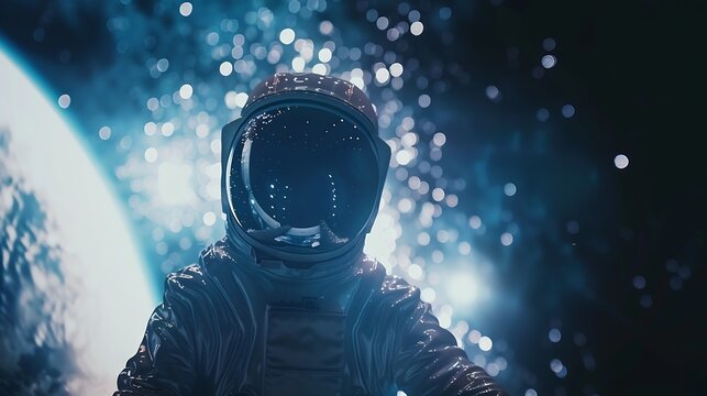 Astronaut in outer space against the backdrop of the planet earth Elements of this image  : Generative AI