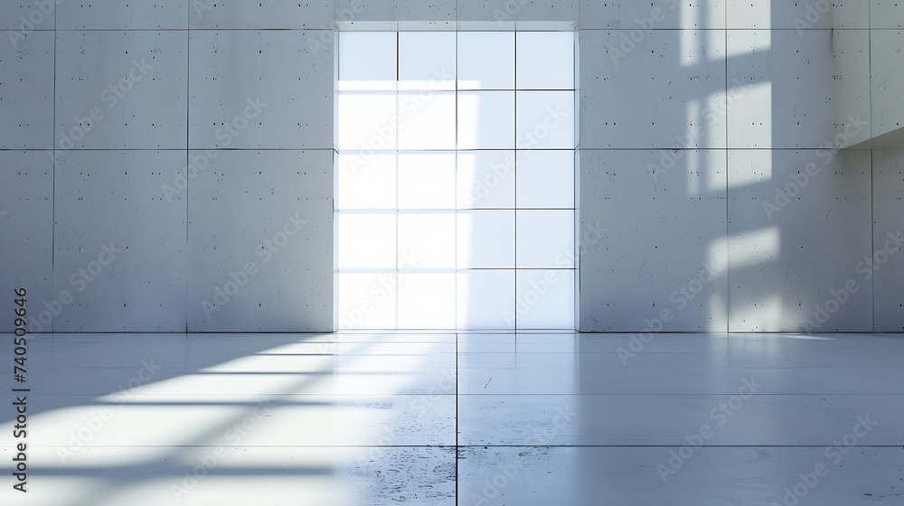 Poster empty square front of modern architectures : generative ai