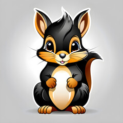 Fototapeta premium Adorable Wardrobe and Expressive Charisma: Delving into the Cute Squirrel's Fashion and Facial Expressions.(Generative AI)