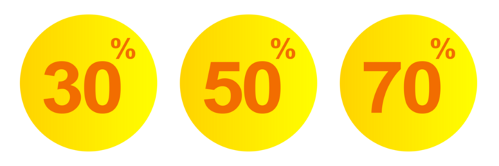 icon discount 30%, 50%, 70%