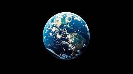 Naklejka na ściany i meble Earth globe on black background Earth sphere Earth planet template for banner Elements of this image : Generative AI