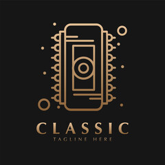 Microchip processor logo icon design sign