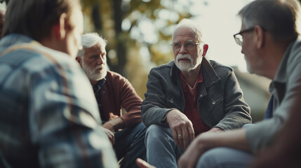 Old men sitting in nature