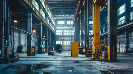 Foto op Plexiglas Industrial interior of an old factory building : Generative AI © Generative AI