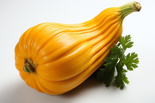 Close Up A Butternut Squash Isolated On White Background