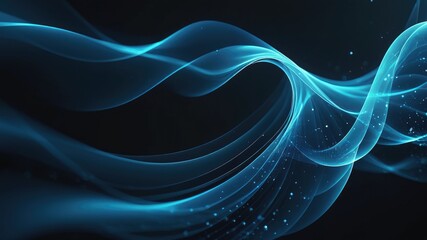 Abstract blue background, Blue wallpaper, blue wavy website banner, blue wallpaper and particles background, glowing wavy lines wallpaper,