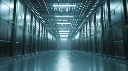 Interior of a very large empty storage room : Generative AI