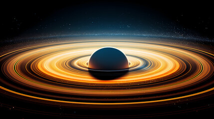Fototapeta premium Stunning winning photo of Saturn's ring towers, concept of planetary rings