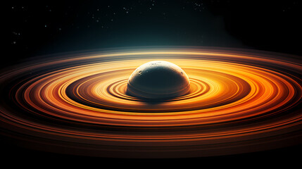 Obraz premium Stunning winning photo of Saturn's ring towers, concept of planetary rings