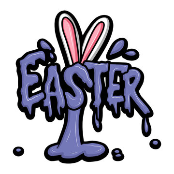happy easter day with hand drawn design