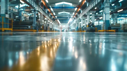 Foto op Plexiglas Industrial building or modern factory for manufacturing production plant or large warehouse, Polished concrete floor clean condition and space for industry product display or industry  : Generative AI © Generative AI