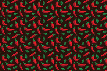 Chili Pepper Seamless Pattern Background Illustration