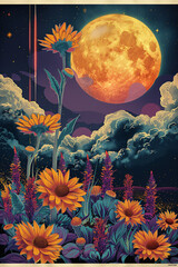 Psychedelic Groovy Hippie Posters with a 70s vibe.
