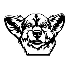 Peeking Corgi - Dog lover owner gift - Dog cut file - Peeking Dog Cut Stencil