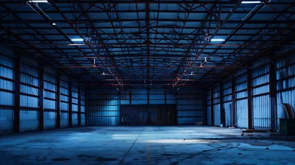 Fotobehang Empty warehouses : Generative AI © Generative AI