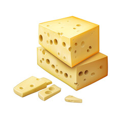 Monterey Jack isolated on transparent background