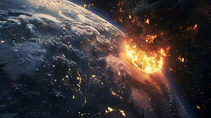 Nuclear explosion on planet Earth Elements of this image  : Generative AI