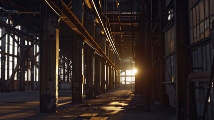 View of the abandoned Gray Iron Factory in Detroit. Detroit Gray Iron Foundry was one of several...