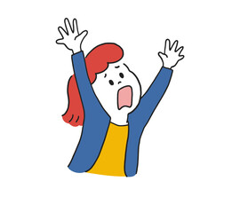 落ちていく女性　カラフル