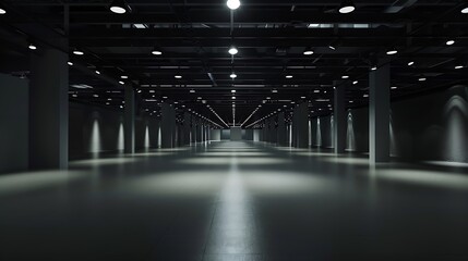 Empty hall exhibition centre.The backdrop for exhibition stands, booth,market,trade show.Conversation for activity,meeting.Arena for entertainment,event,sports.Indoor for Factory,showr : Generative AI - obrazy, fototapety, plakaty