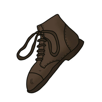 Cartoon brown leather shoes