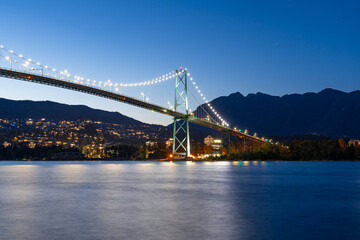 Long Exposure Photo Of Lions Gate Bridge Vancouver