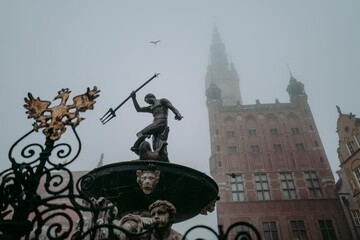 Foggy European old town of Gdansk in Poland - Powered by Adobe