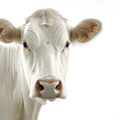 White cow isolated on white background