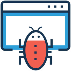 An icon of bug flat vector 