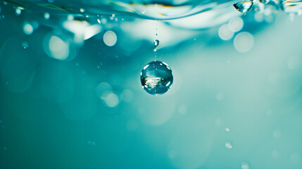 Fototapeta na wymiar 水面に跳ね返る水滴　環境イメージ