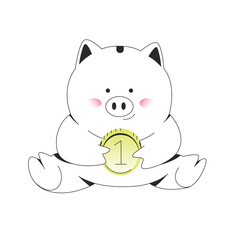 Piggy Bank With Coin
