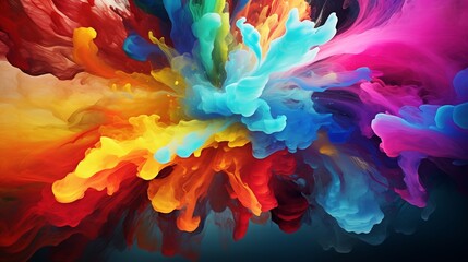 Vibrant bursts of energy exploding into a symphony of radiant hues and dynamic movement