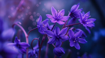 Wild spring blue flowers - obrazy, fototapety, plakaty