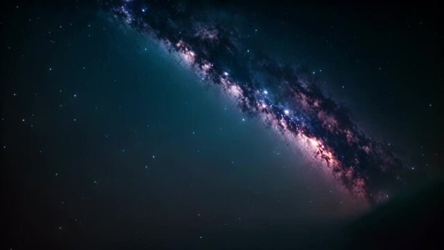 the vast expanse of a massive galaxy dominating the night sky, showcasing its size and grandeur, An entire galaxy seen from the vantage point of its outer rim, AI Generated