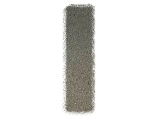Letter I shape made of sand, isolated on PNG transparent background, suitable for template design