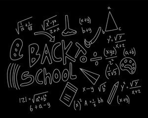 realistic math chalkboard background illustration
