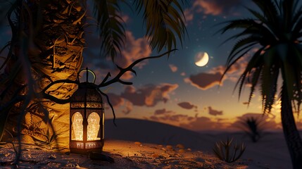 Arabia Sahara lantern and moon setup  