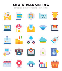 SEO & MARKETING icon pack for your website. mobile. presentation. and logo design.